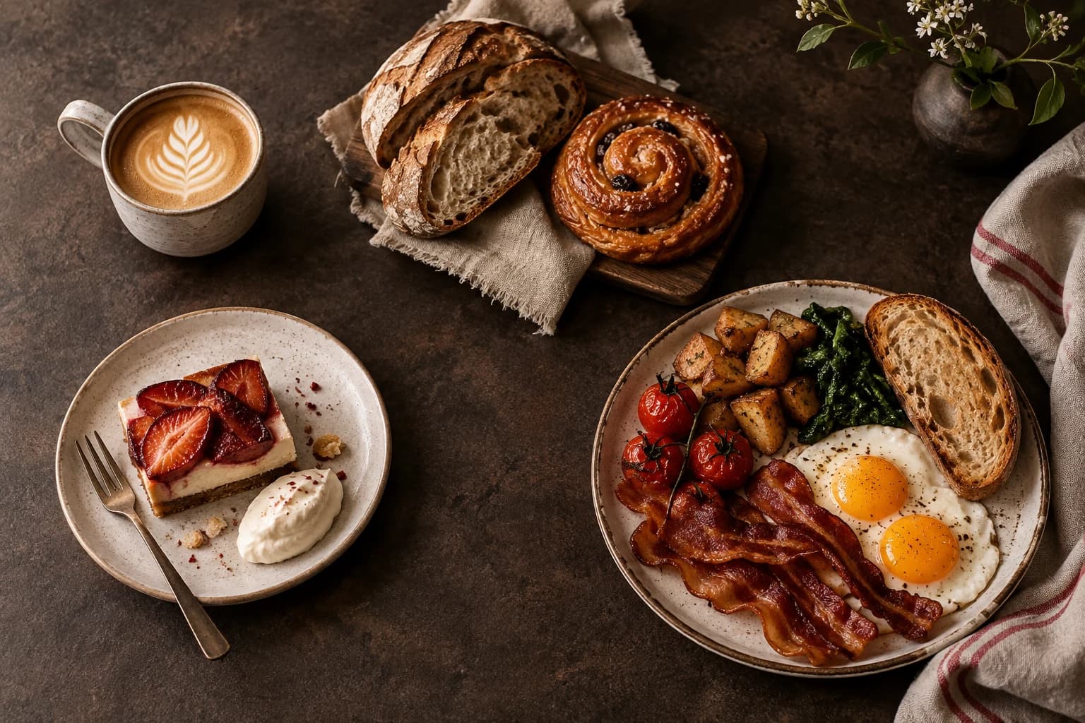 Café, pan, dulce, postre y desayuno como ejemplos de recompensas
